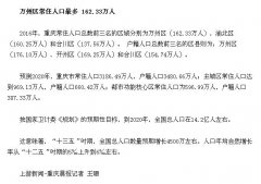 重庆万州区委书记级别,万州主城区人口有多少